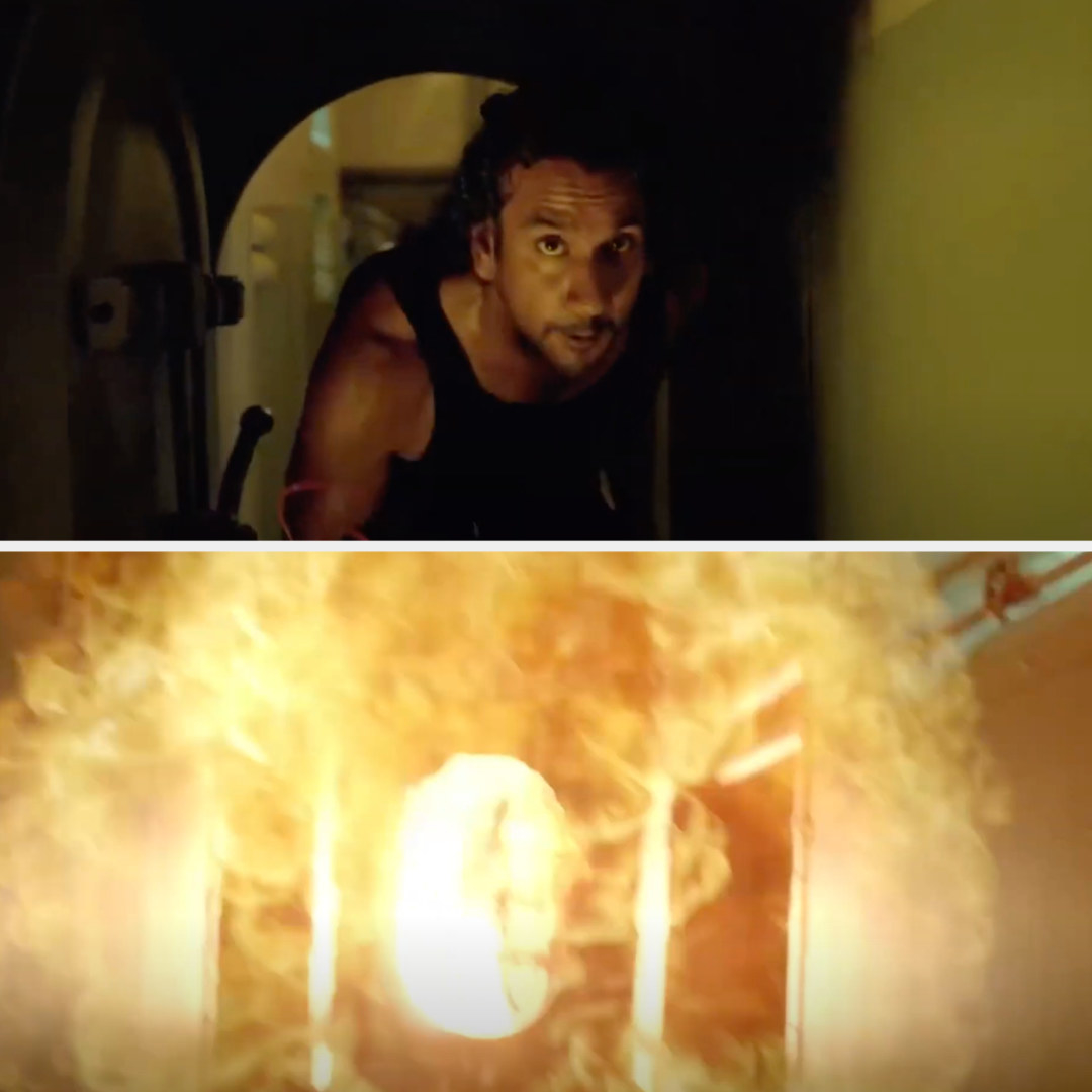 Sayid running with the bomb then it explodes