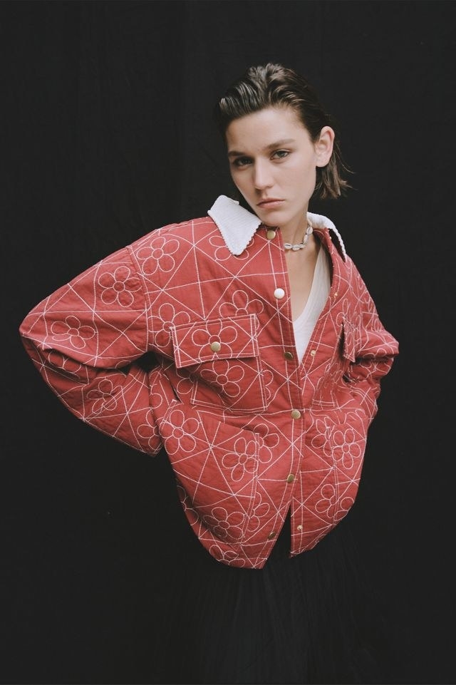 A model wearing the jacket