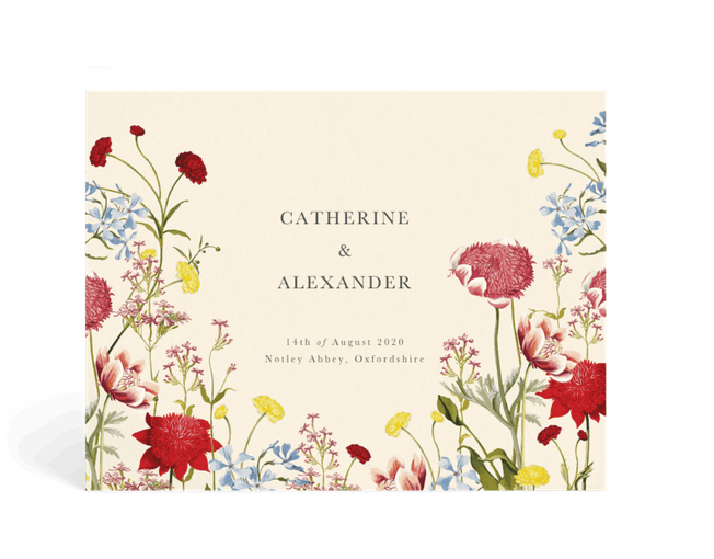 floral book that says catherine and alexander