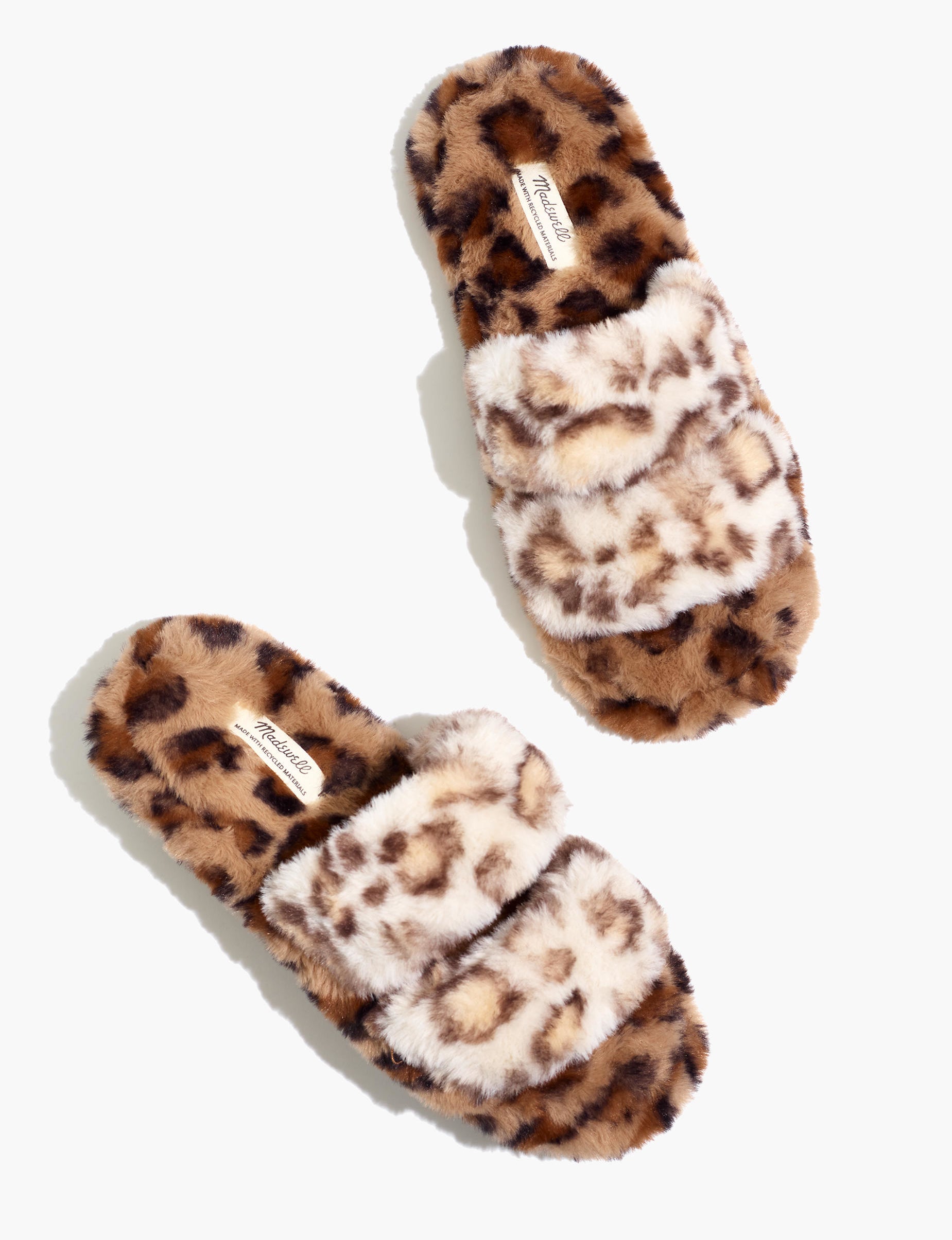 the leopard print two strap slippers