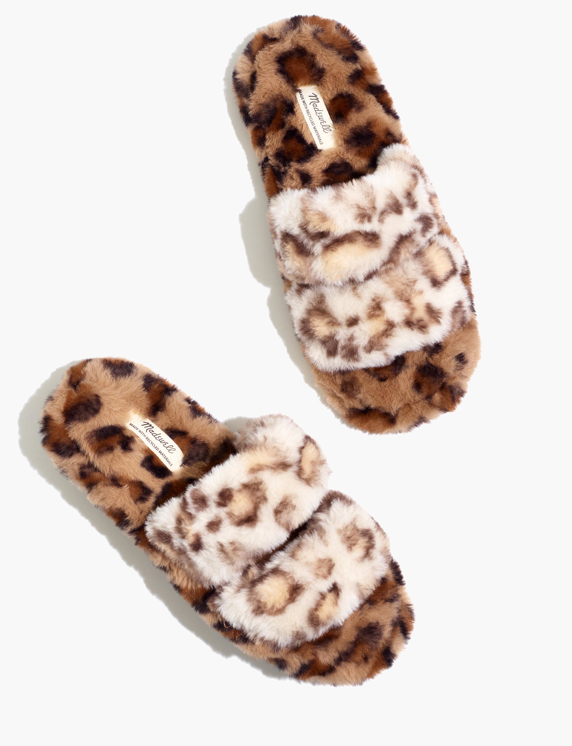 the leopard print two strap slippers