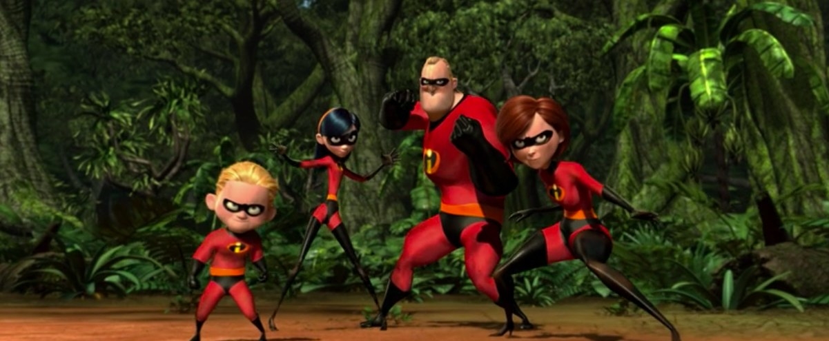 The Incredibles family brace for action in a jungle
