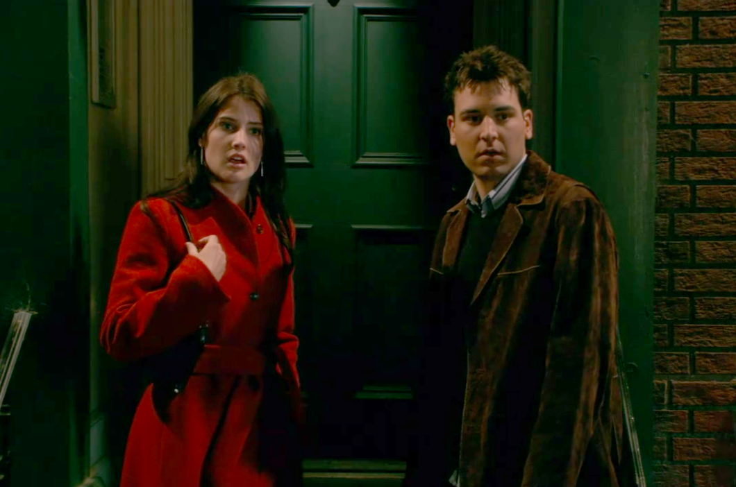 Robin in a fitted red winter coat on &quot;How I Met Your Mother&quot;