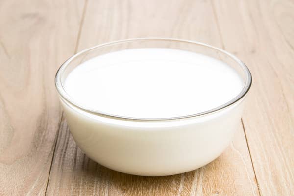 A big bowl of milk, no cereal