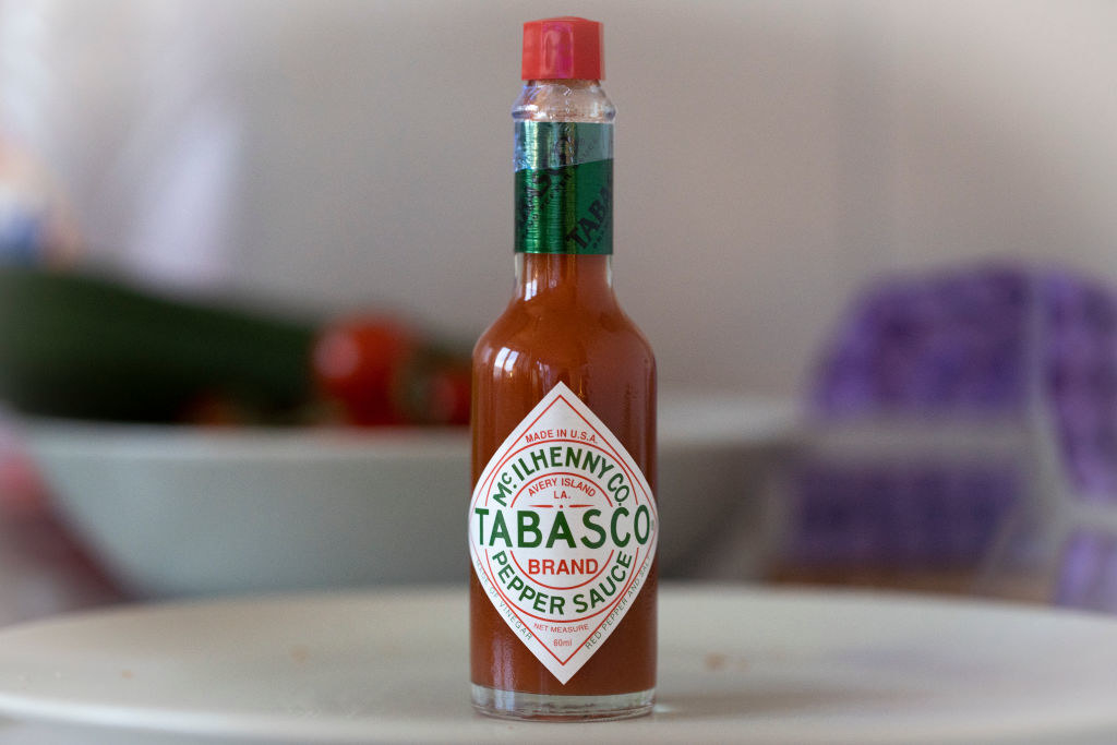 A bottle of Tabasco sauce