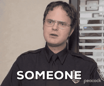Dwight from &quot;The Office&quot; looks serious and says, &quot;Someone committed a crime&quot;