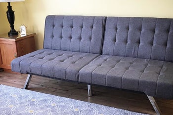 Reviewer image of futon in upright position