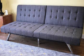 Reviewer image of futon in upright position
