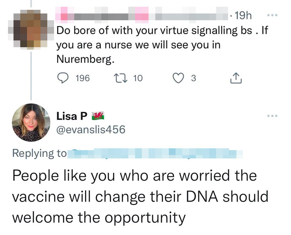 person who tells an anti-vaxxer if they think the vaccine will change their dna they should welcome it