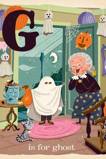 g is for ghost and h is for haunted house book pages