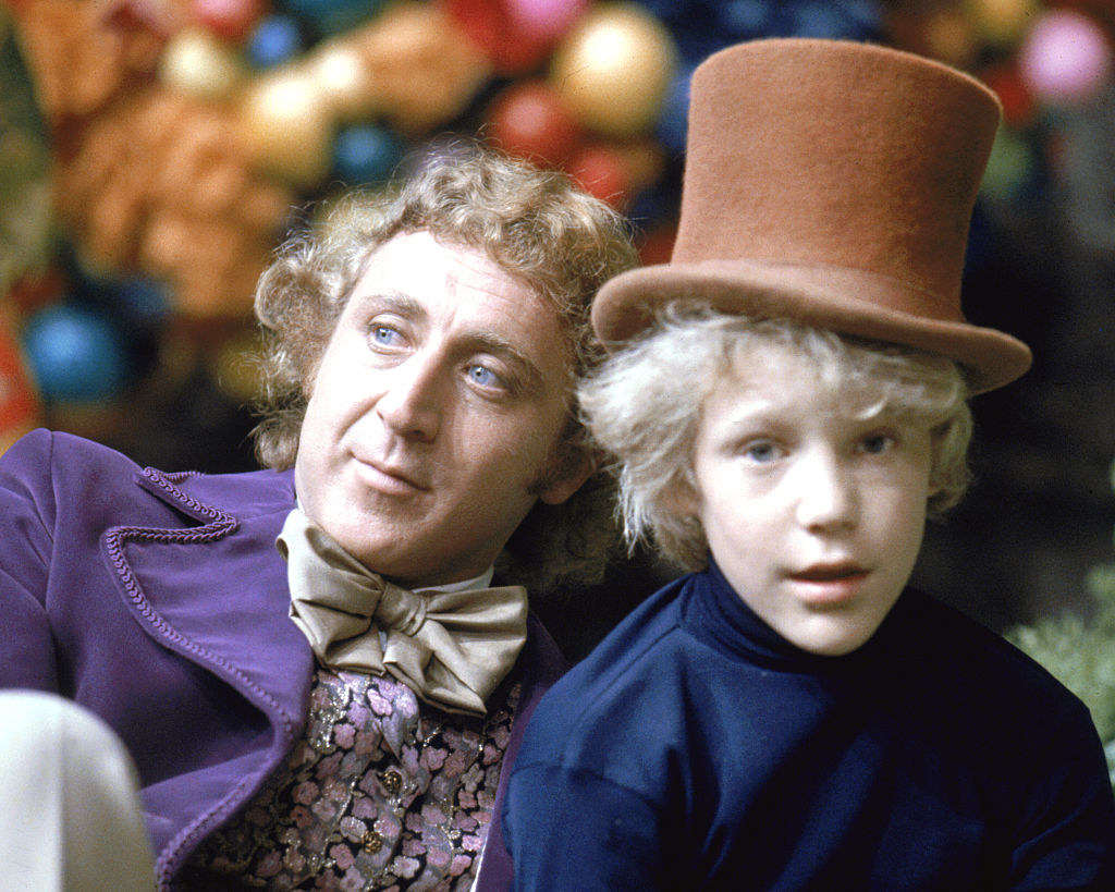 Gene Wilder (L) as Willy Wonka and Peter Ostrum as Charlie Bucket on the set of the fantasy film &#x27;Willy Wonka &amp;amp; the Chocolate Factory&#x27;