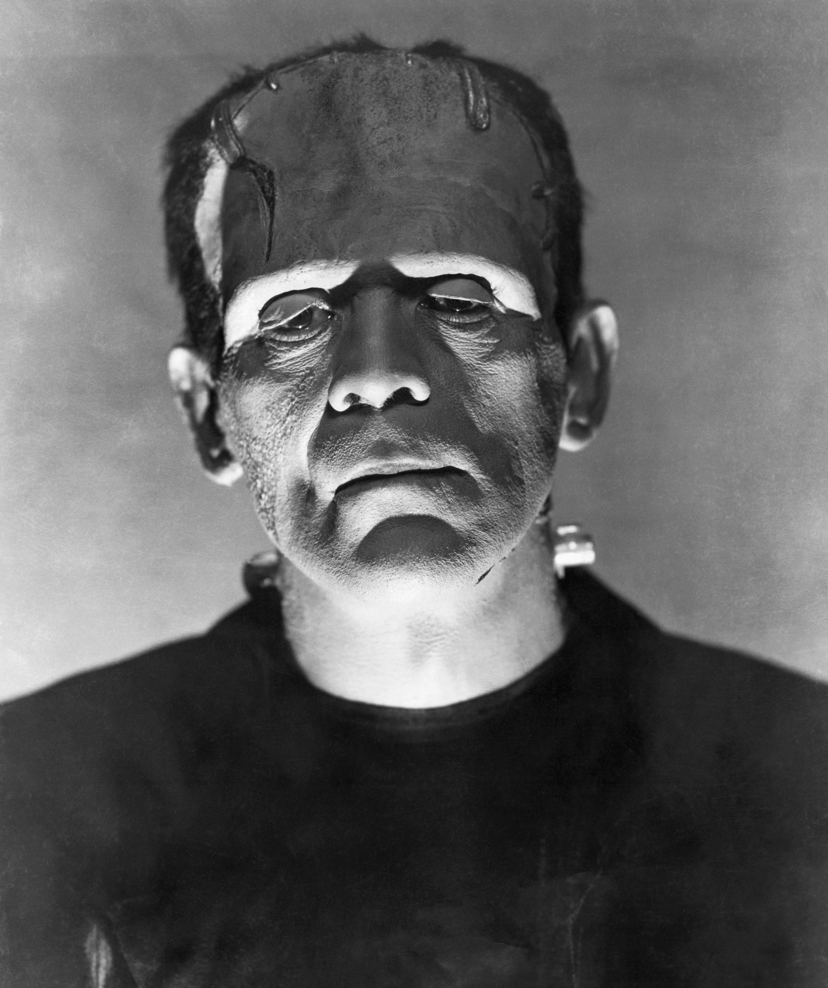 Closeup of the monster in &quot;Frankenstein&quot;