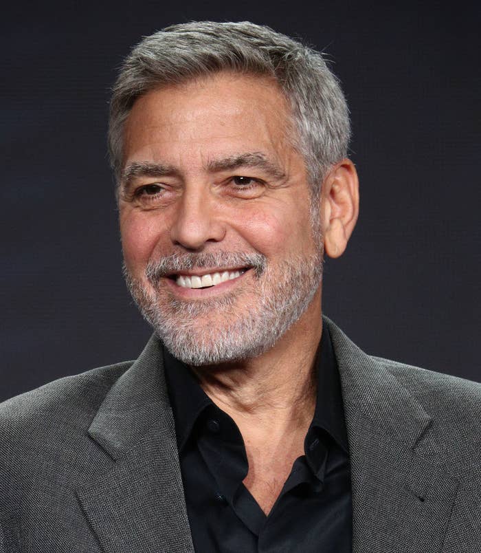 George Clooney smiles during the Hulu segment of the 2019 Winter Television Critics Association Press Tour