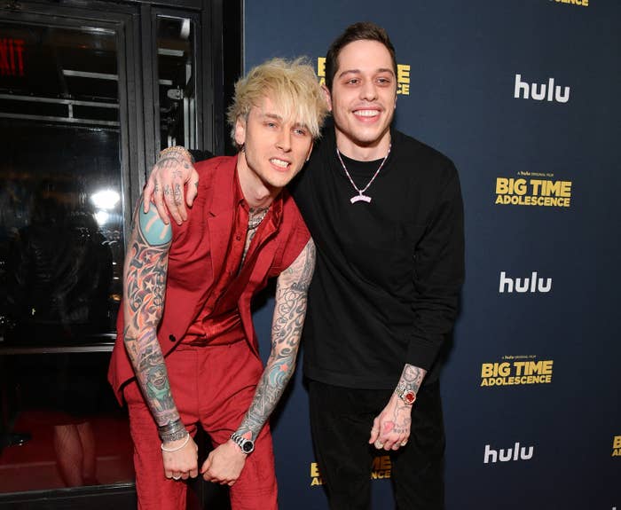 MGK and Pete smile on the red carpet