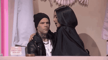 GIF of Mikey and Kim cuddling