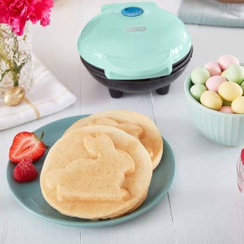 mint version with mini waffles with bunny shapes in the middle