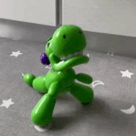 A video of the dinosaur dancing
