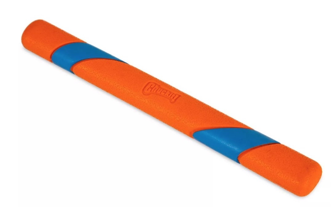 A blue/orange floating fetch stick