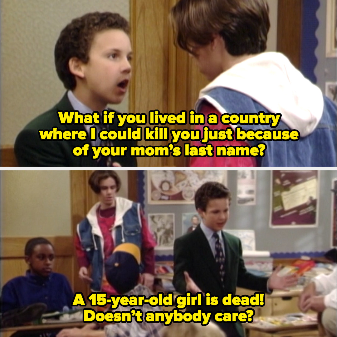 Cory saying, &quot;What if you lived in a country where I could kill you just because of your mom&#x27;s last name?&quot; and then, &quot;A 15-year-old girl is dead, doesn&#x27;t anybody care?&quot;