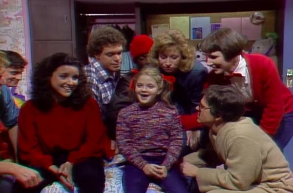 7-year-old Drew Barrymore with the cast of &quot;SNL&quot;