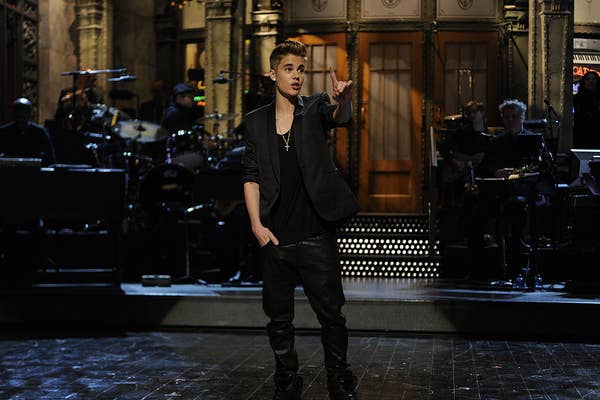 Justin Bieber delivering his SNL monologue