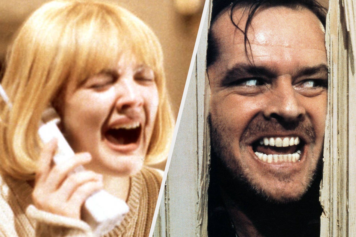 Drew Barrymore in Scream and Jack Nicholson in the Shining