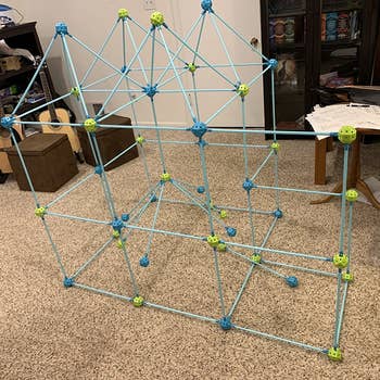reviewer's fort made out of the connecting pieces