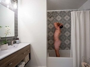 The guy enjoying his shower