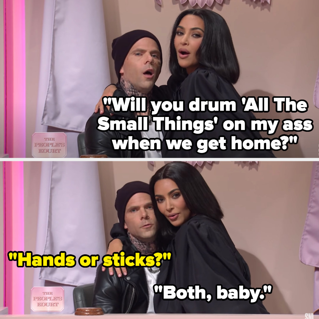 Judge Kourtney asks &quot;Will you drum &#x27;All the small things&#x27; on my ass when we get home&#x27;?&quot;