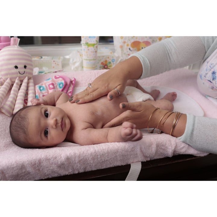 Baby on changing table
