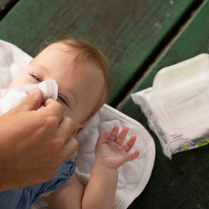 Baby with Boogie Wipes