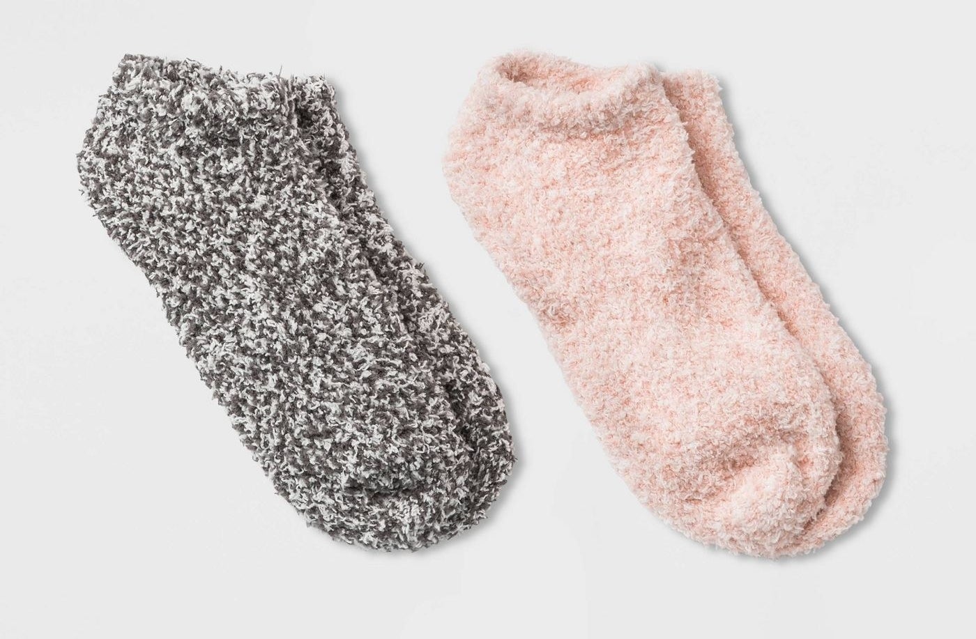 The pink/charcoal stretchy marbled socks