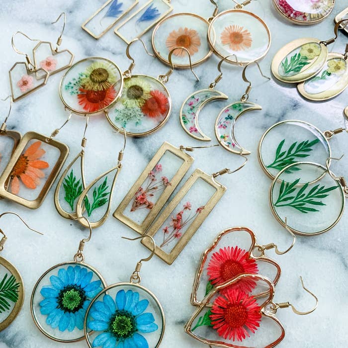 the dried flower earrings