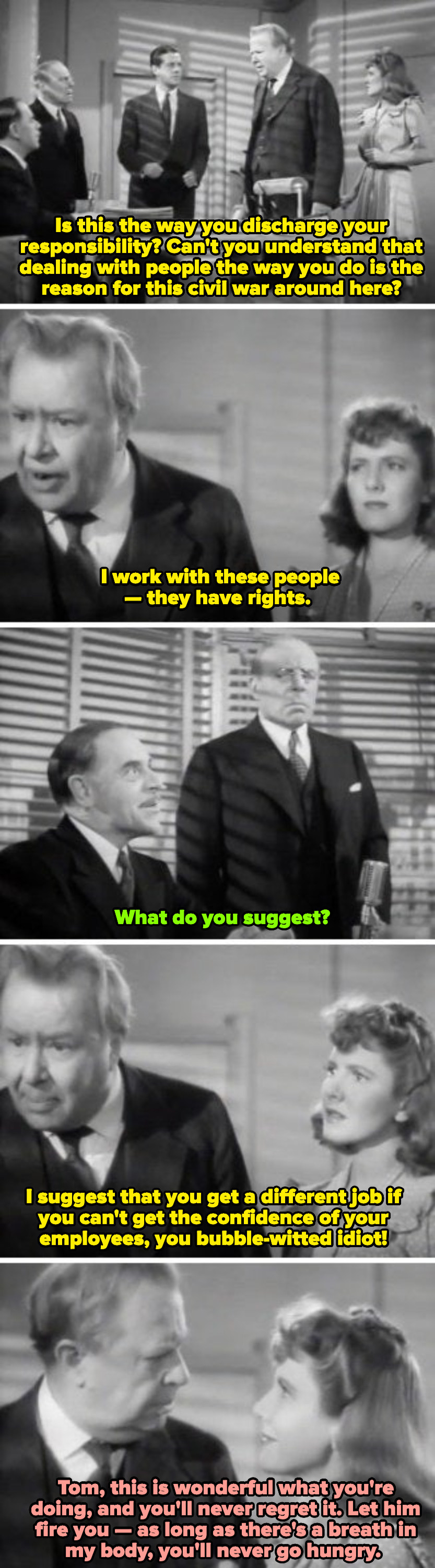 Thomas to Mr. Alice: &quot;Is this the way you discharge your responsibility? Can&#x27;t you understand that dealing with people the way you do is the reason for this civil war around here?&quot;