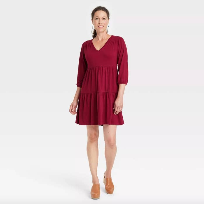 The red mid-thigh dress