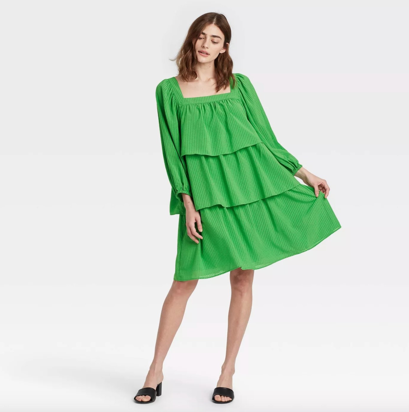 The tiered green dress