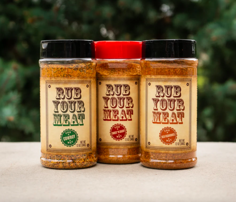 a trio of dry rub spices