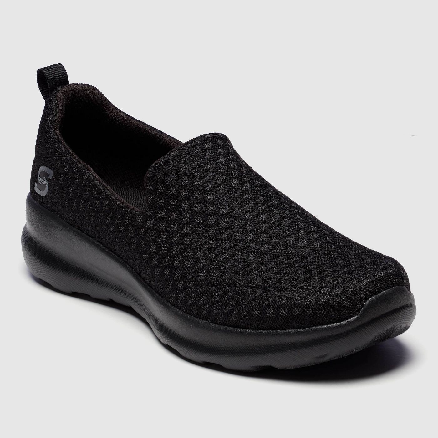 The black pair of Skechers slip-on sneakers