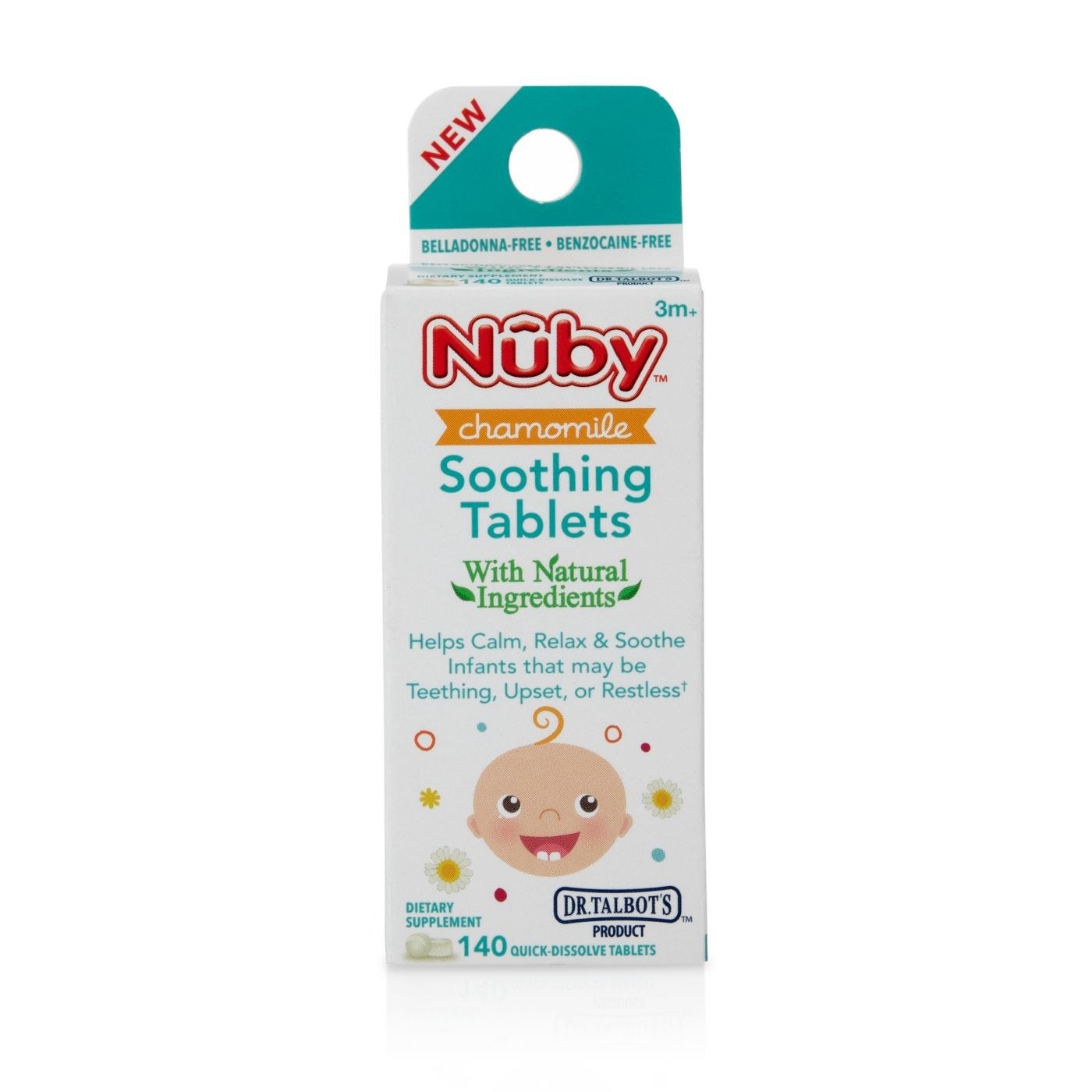 Box of Nuby Chamomile soothing tablets