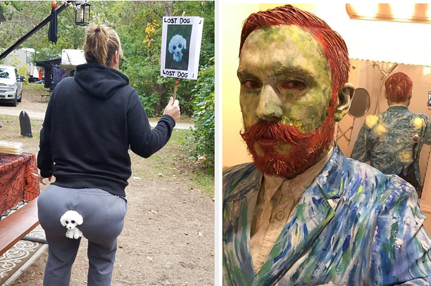 A man's costume makes him look like a Van Gogh self portrait come to life
