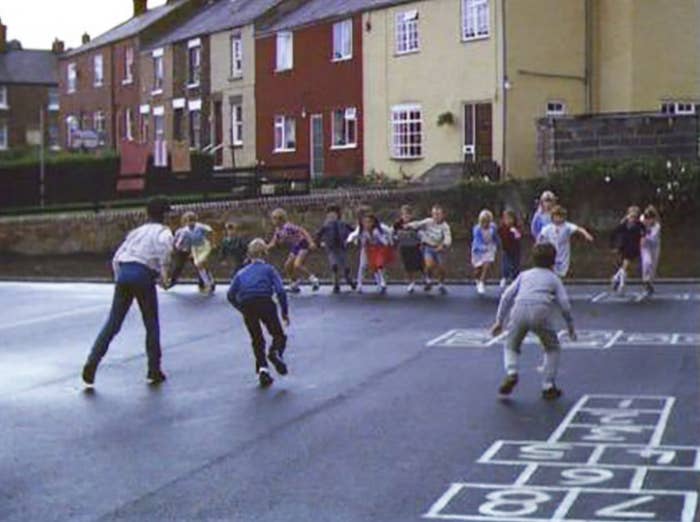 Kids playing bullrush