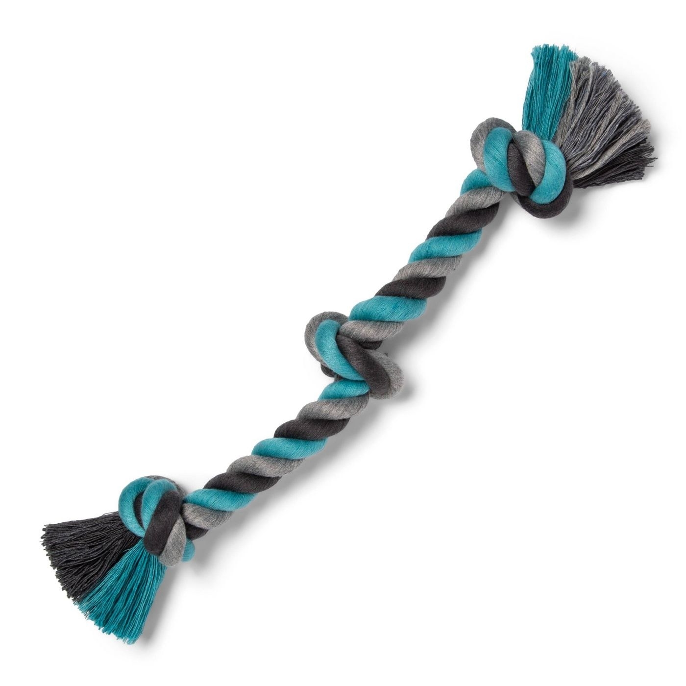 blue and gray rope toy
