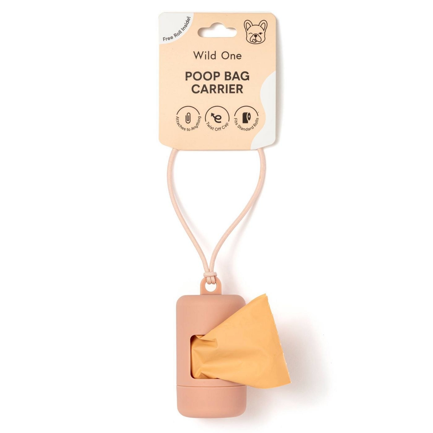 pink poop bag carrier with string