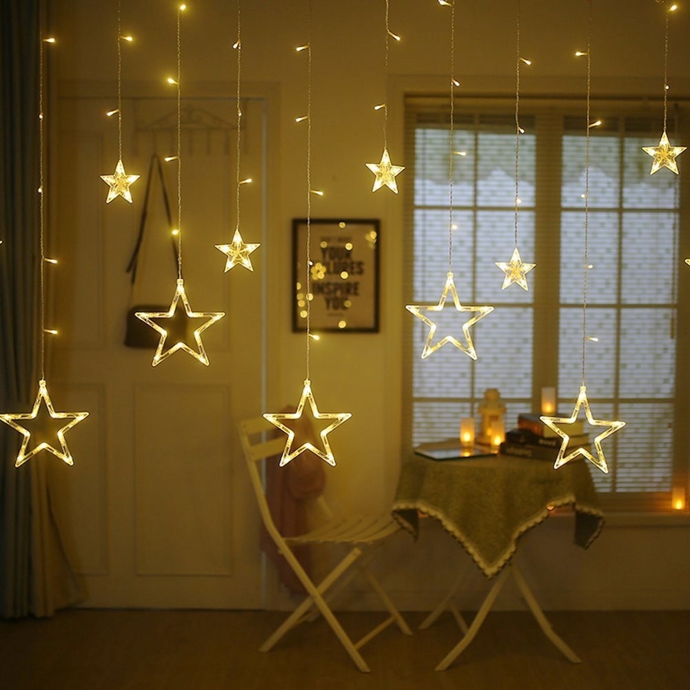 A string of lights with stars on them