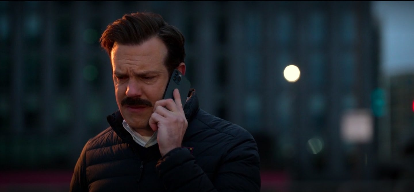 Ted on the phone in &quot;Ted Lasso.&quot;