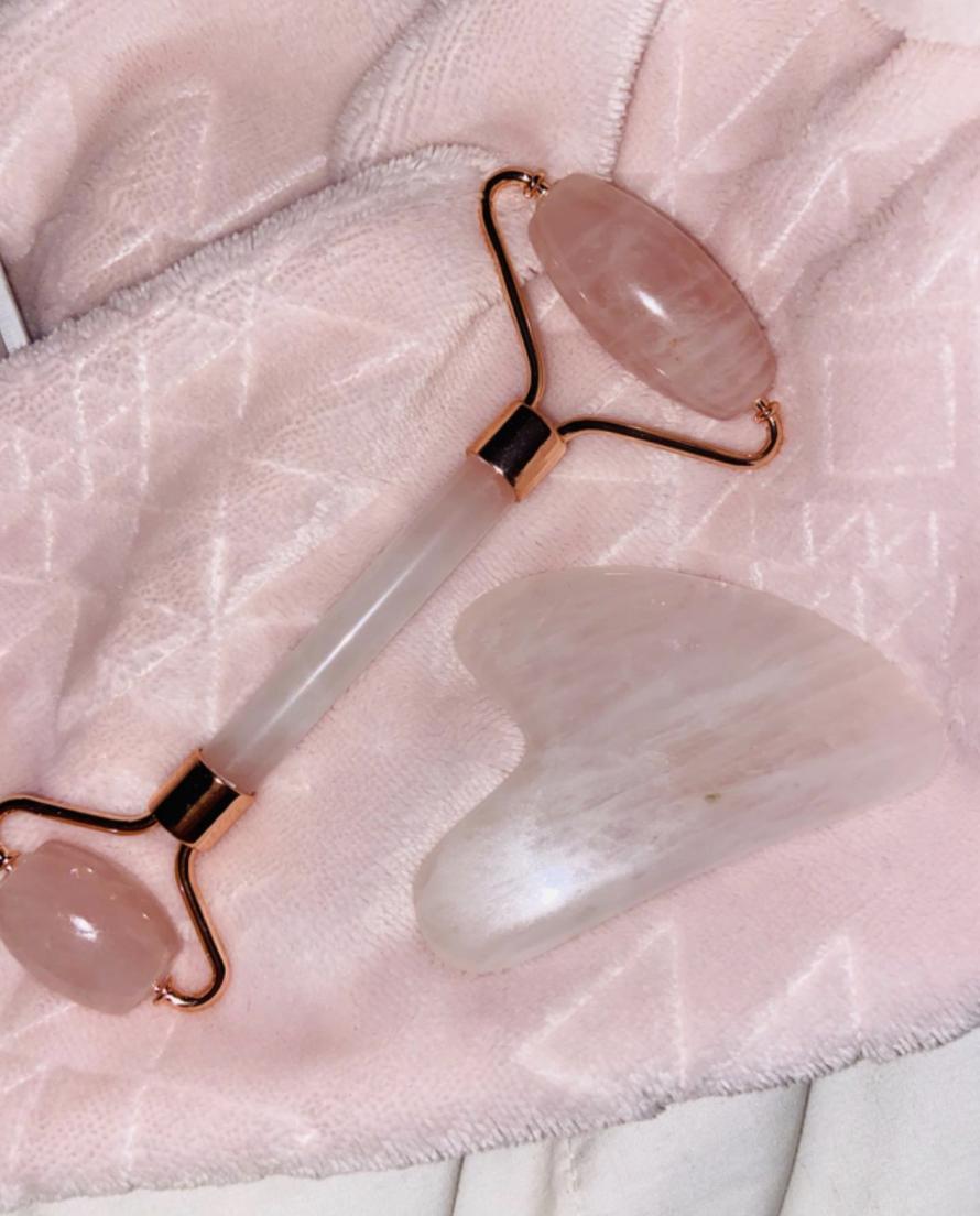A reviewer&#x27;s roller and gua sha