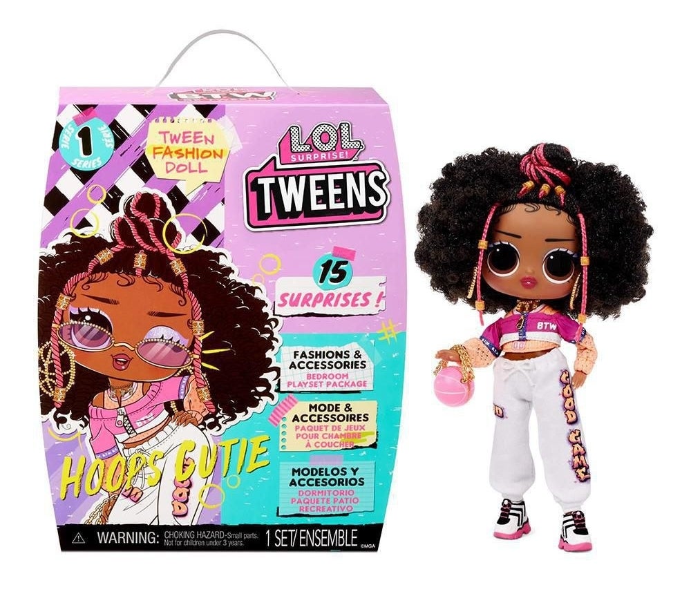 the doll next to the packaging
