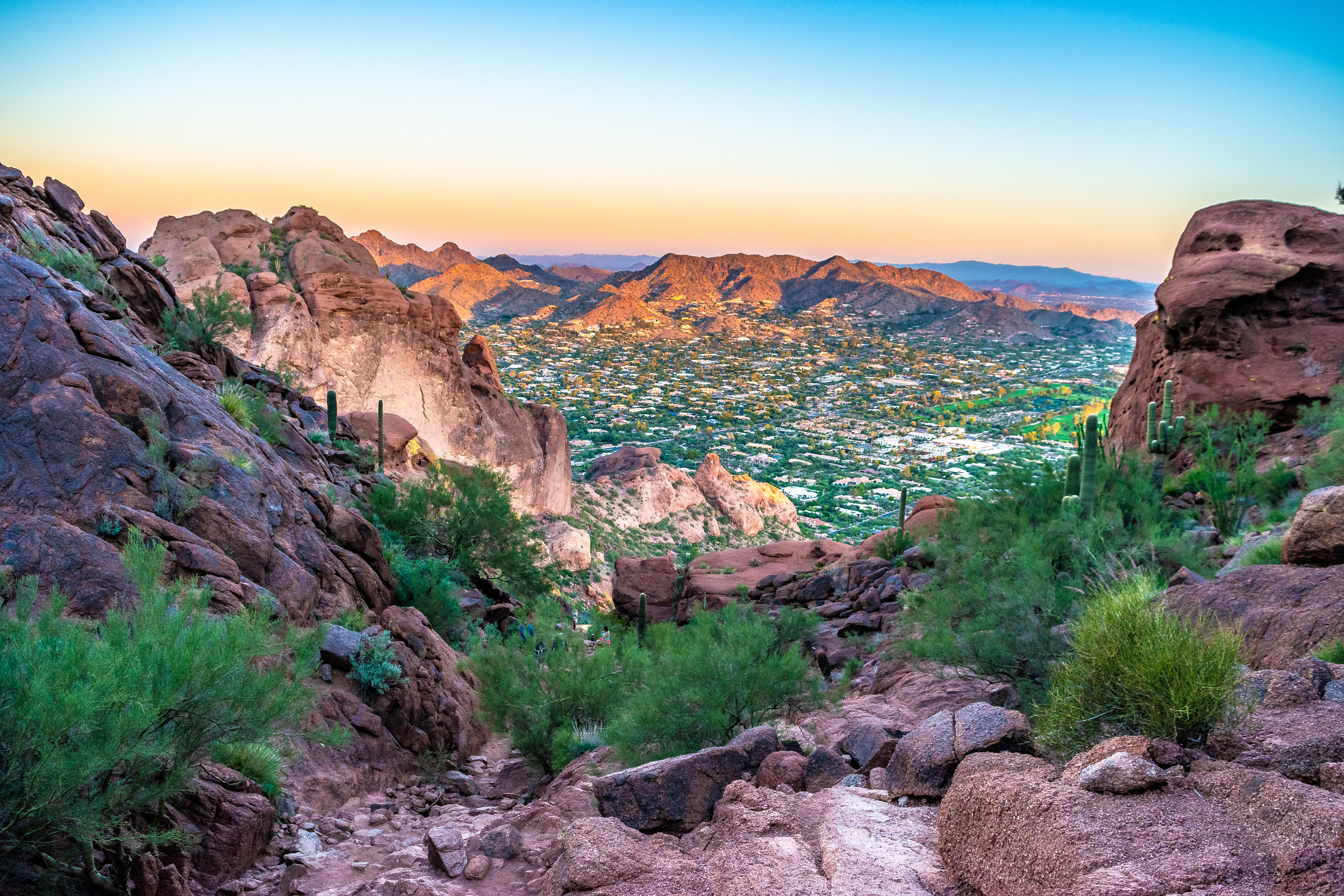 views of Phoenix from Camelback Mountain