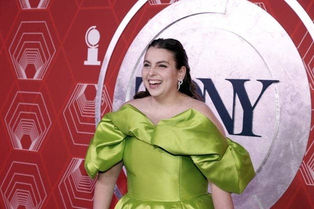Beanie smiling on the red carpet Tony awards