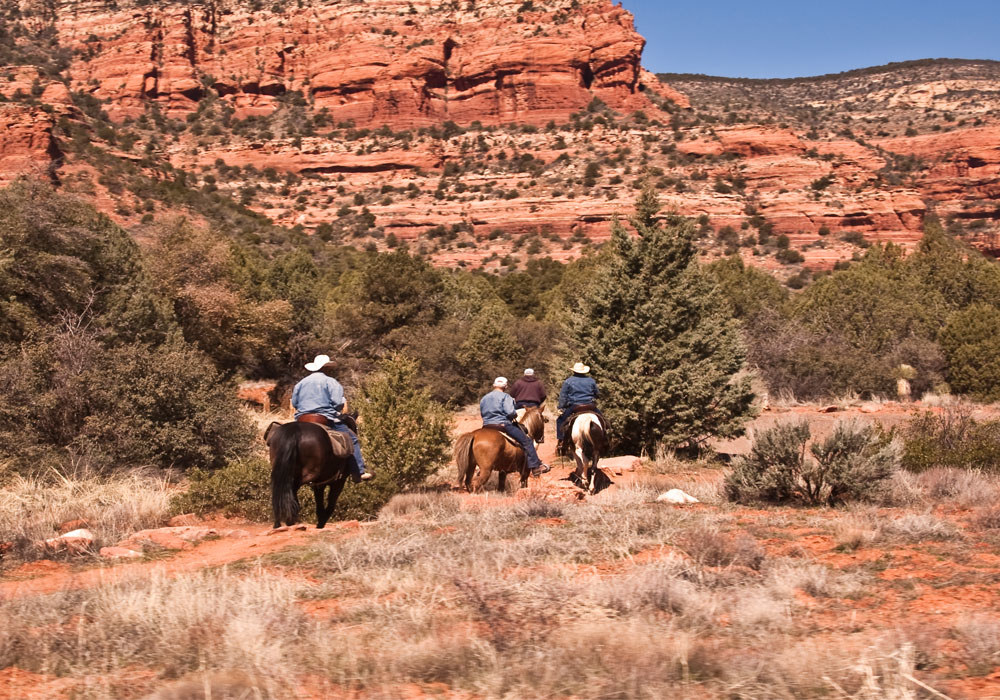 Horseback riding in Sedona.